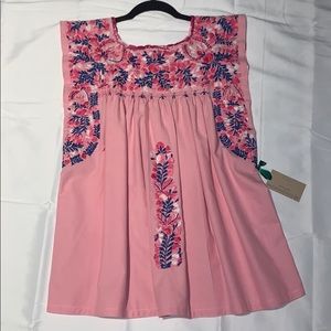BRAND NEW Mi Golondrina Mexico pink floral top